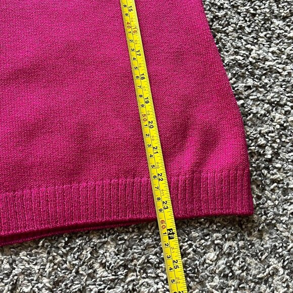 St John Sweater Womens Medium Bright Pink Feminine Chic Vneck Pullover - Picture 8 of 8